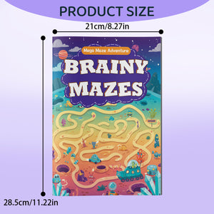 Brainy Mazes Adventure Book for Kids, Alien World Pathfinding Puzzle Book with Focus Training, Logic Skills, Problem-Solving, and Brain-Building Fun