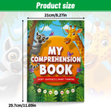Reading comprehension pages with simple question and answer practice