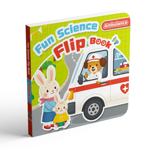Children's flip book about ambulances, safety helpers, and everyday science