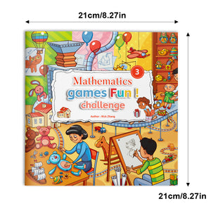 Kids math challenge activity book set for numbers, logic, and problem-solving