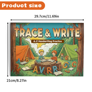 A-Z handwriting pages with uppercase and lowercase letters