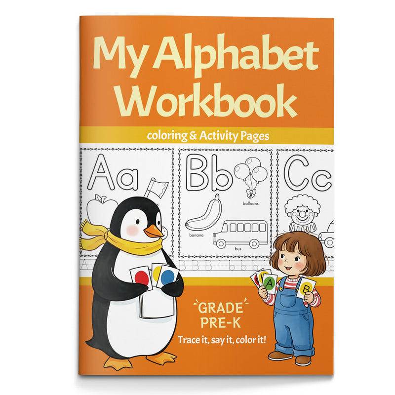 My Alphabet Workbook coloring activity pages cover