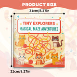 Animal trail maze pages with farm-themed pathfinding puzzles