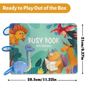 Reusable preschool busy book with animal matching pages