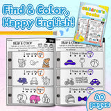 Ages 4-7 word and color book for early reading