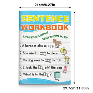 Early writing practice book for kids with simple sentence building