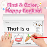Printed first words practice book for preschool literacy