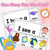 Children's picture word matching activity book