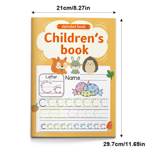 Early handwriting practice book for kids with alphabet writing