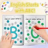 Printed preschool alphabet workbook for visual discrimination and fine motor skills