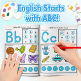 Printed preschool letter workbook with picture coloring pages