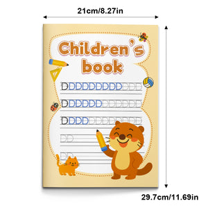 Early letter tracing practice book with lowercase writing