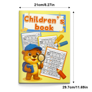 Early phonics practice book with CVC sentences and word families