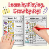 Printed sound-it-out workbook for sentence building and literacy learning