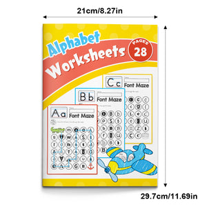 Letter recognition and maze activity book for kids