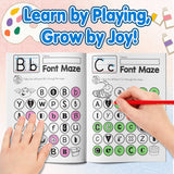 Printed alphabet workbook for visual search and fine motor skills