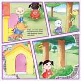 Printed preschool hide and seek storybook with everyday discovery