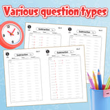 Subtraction workbook for kindergarten and first grade