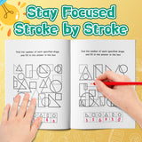 Printed visual math activity book for shape groups matching and number sense