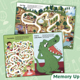 Printed Brainy Mazes zoo activity book for memory and focus practice