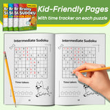 Brainy Sudoku for Kids: 4-Level Logic Books product image 11 showing printed book details for screen-free reading and learning