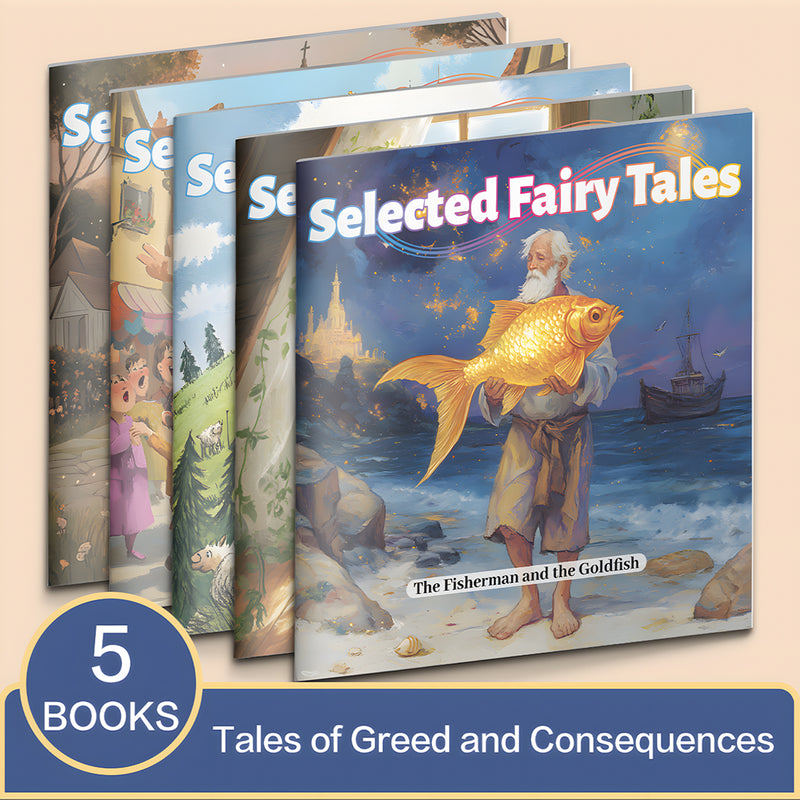 Selected Fairy Tales 5-Book Set Goldfish Red Shoes Peas Wolf and Emperor cover