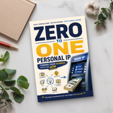 Desk flat-lay with Zero to One Personal IP paperback