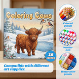 Printed cow coloring book for creative fun, relaxation, and fine motor skills