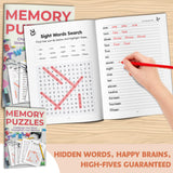 Children's sight words activity book for memory and visual scanning