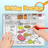 Printed early reading activity book for matching coloring and writing practice