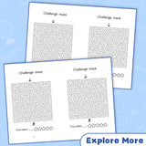 Printed challenge maze workbook with deep focus training