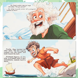 Paired Mounting-Bilingual Tales: Carving a Mark on the Boat to Seek a Sword – English & Spanish Storybook