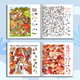Printed look-and-find puzzle book for visual learning and animal vocabulary