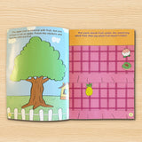 Printed bright stickers book for observation and visual attention