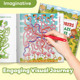 Printed Tiny Explorers maze activity book for visual logic practice
