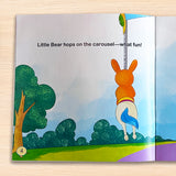 Printed preschool playtime scene book with creative sticker play