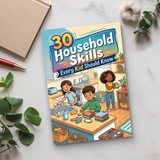 30 Household Skills Every Kid Should Know product image 7 showing printed book details for screen-free reading and learning