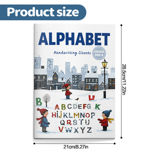 Kids alphabet handwriting workbook with tracing pages