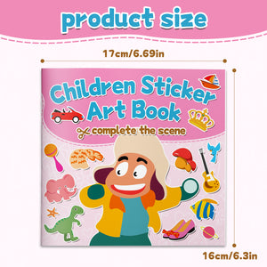 Bright Sticker Scene Book for Kids, Complete the Scene Learning Activity Book with Creative Matching, Visual Skills, Fine Motor Fun, and Imaginative Play