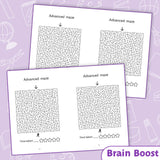 Printed advanced maze workbook with route planning practice