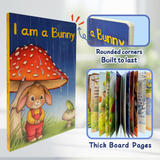 Printed nature storybook with soft animal illustrations and early learning themes