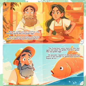Paired Mounting-Bilingual Tales: The Fisherman and the Golden Fish – English & Spanish Storybook