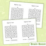 Printed beginner maze book with pencil control practice