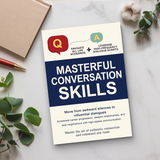 Desk flat-lay with Masterful Conversation Skills paperback