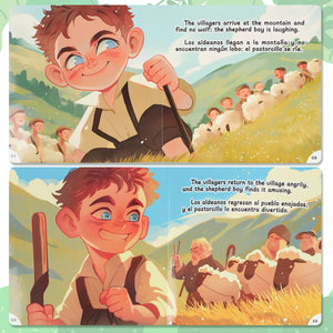Paired Mounting-Bilingual Tales: The Boy Who Cried Wolf – English & Spanish Storybook