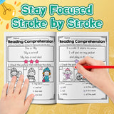 Winter reading comprehension open workbook practice page