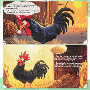Paired Mounting-Bilingual Tales: The Rooster and the Jewel – English & Spanish Storybook