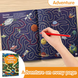 Printed screen-free maze activity book with training camp puzzle pages