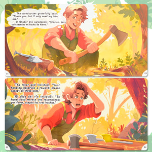 Paired Mounting-Bilingual Tales: The Honest Woodcutter – English & Spanish Storybook