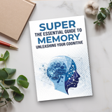 Desk flat-lay photo of Super Memory Training and Focus Guide